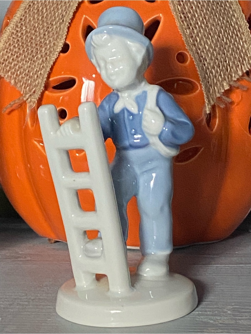 Gerold Porzellan Boy Ladder Figurine Bavaria Made in Western Germany Porcelain
